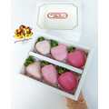 6pcs Ombre Pink Chocolate Strawberries Gift Box
